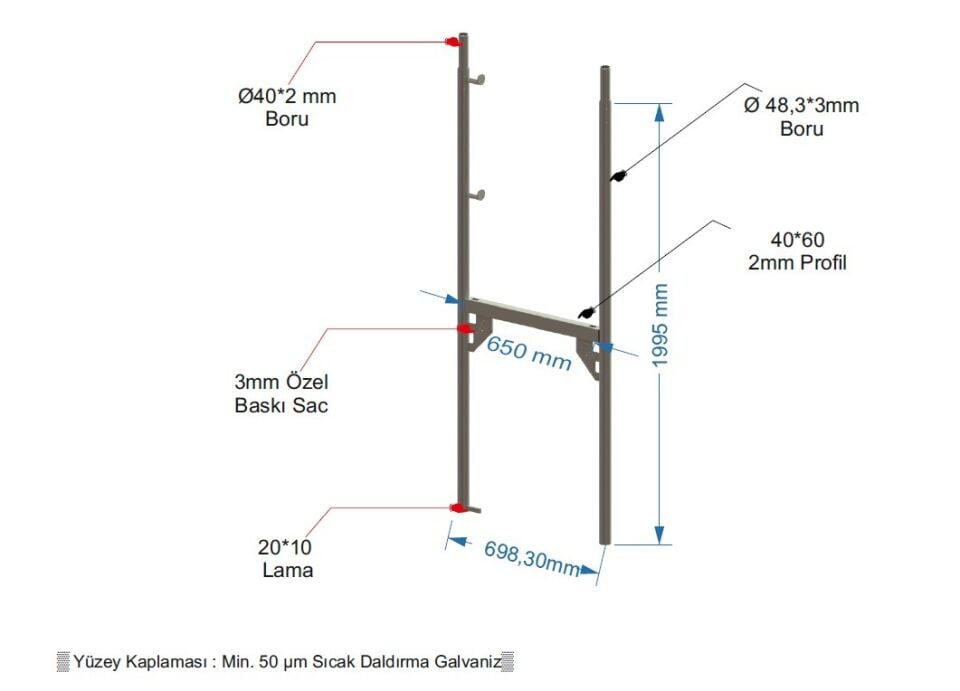 2 MT PRATİK MODEL PANO AYAK