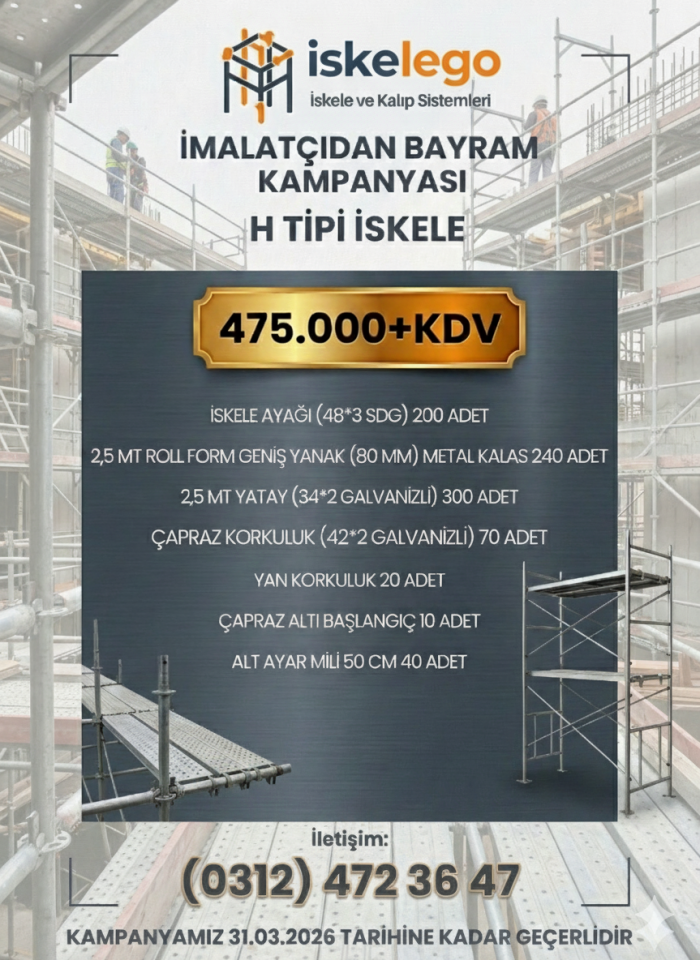 1000 M2 PAKET GÜVENLİKLİ H TİPİ İSKELE